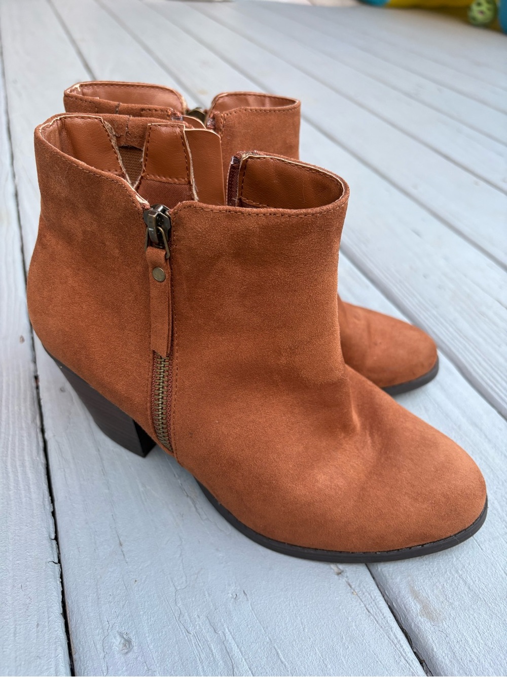 Lane Bryant Brown Suede Ankle Boots With 2” Heel